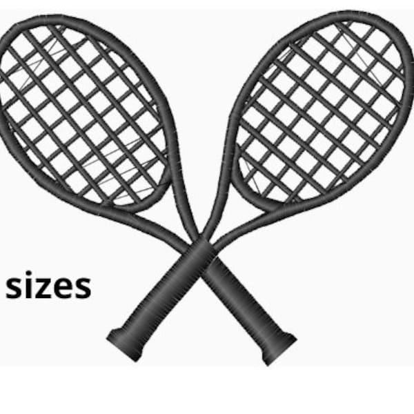 Tennis Embroidery Design, 3 sizes, Tennis Rackets Embroidery, Rackets Embroidery, Machine Embroidery Design, Instant Download