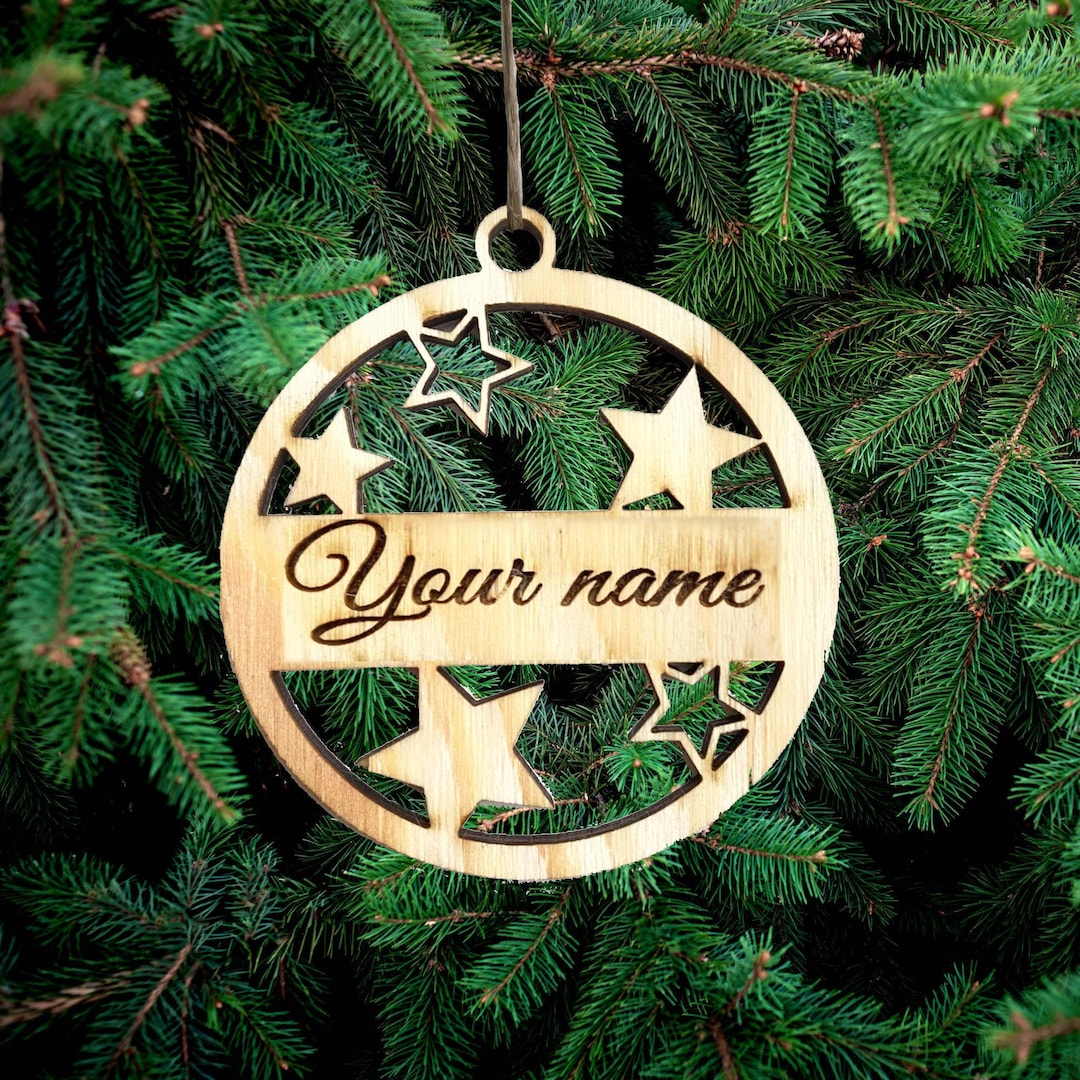 Personalized Name Christmas Wooden Decoration, Custom Name Christmas