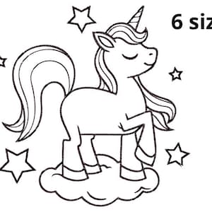 Unicorn Embroidery Design, 6 sizes, Unicorn Embroidery, Baby Girl Embroidery, Machine Embroidery Design, Unicorn Shape Design, Cute Unicorn