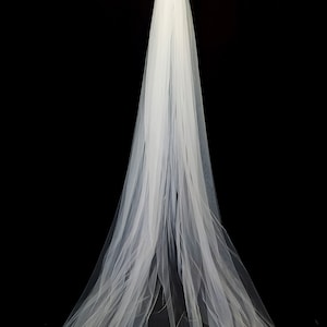 Cathedral Long Veil, Tulle Wedding Veil, Soft Bridal Wedding Veil, White, Ivory Bridal Veil, Simple, Two Layers image 5
