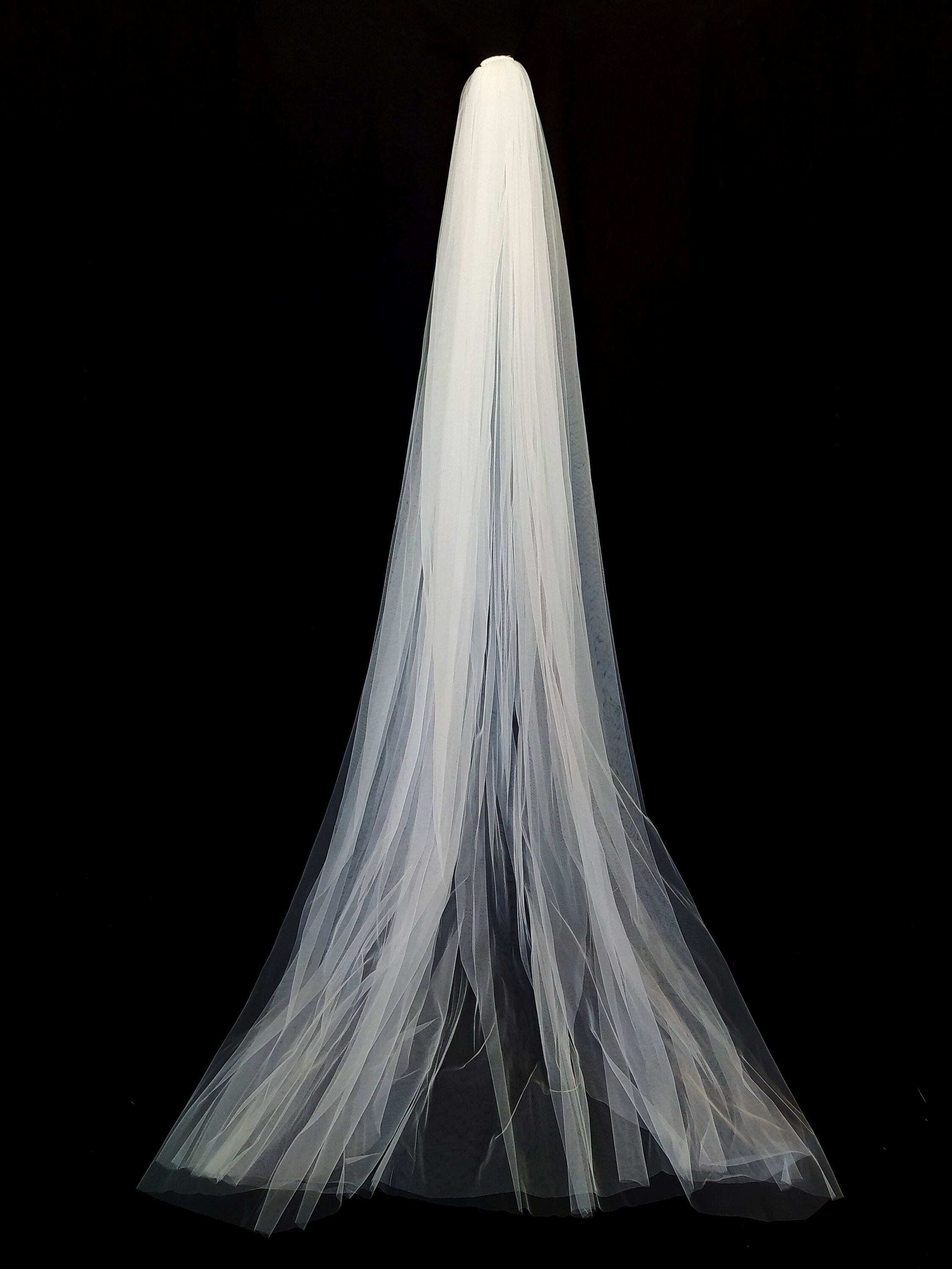 TINAYAUE Velo da sposa nero a 1 livello per sposa cattedrale tulle donna classico Halloween velo da sposa in pizzo lungo scialle velo funebre gotico strega cos copricapo accessori per capelli, Nero