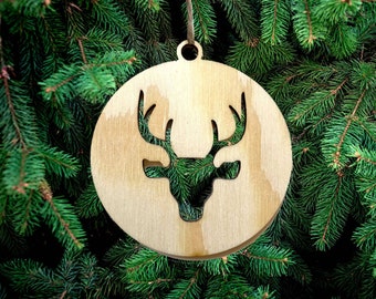 Deer Christmas Wooden Decoration, Christmas Tree Modern Decoration,Hanging Wooden Christmas Decoration, Wooden Decoration Deer