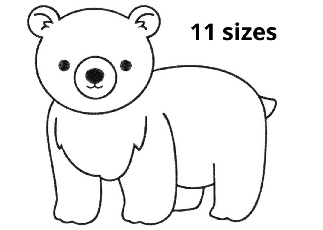 Bear Embroidery Design, 11 Sizes, Cute Bear Embroidery,teddy Bear