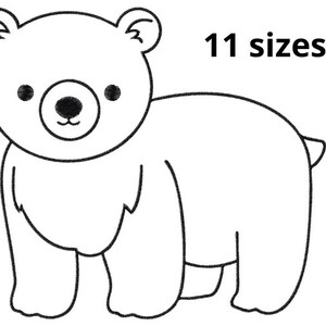Bear Embroidery Design, 11 sizes, Cute Bear Embroidery,Teddy Bear Embroidery, Machine Embroidery Design, Bear Design, Kids Cute Design