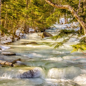 ICY WINTER RIVER, Vermont winter, Vermont Landscapes, New England Scenes, Vermont lovers gift, Vermont Scenic, Framed Vermont Gift Art Print