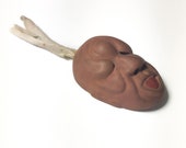 Japanese Traditional Tokoname Shudei Ceramic Ghost face Netuke
