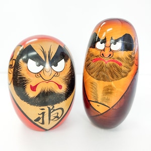 SELTENEs Daruma Kokeshi PuppenSet Japanese Modern Creative signiert von Meister Shido Shozan? 2