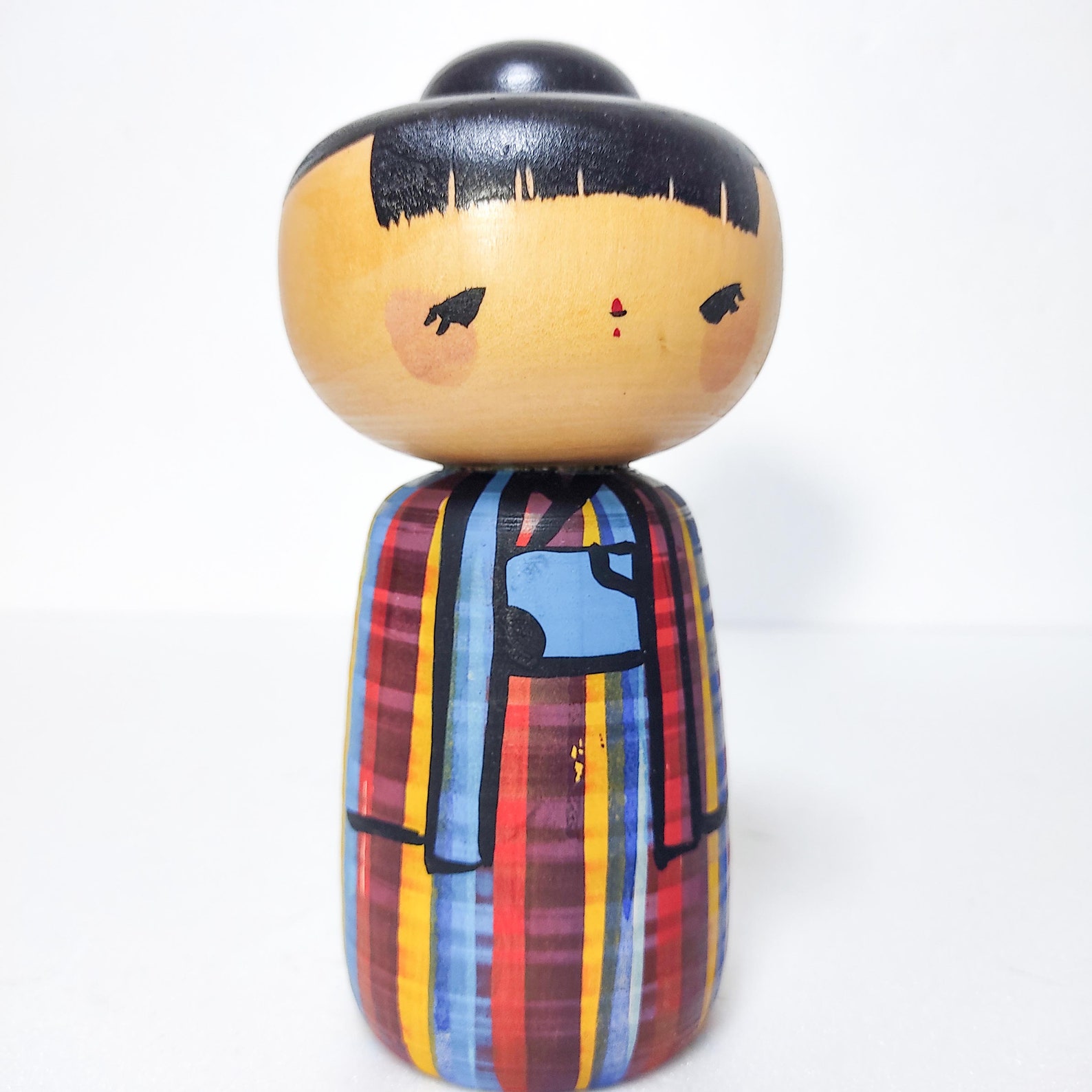 RARE Kokeshi Doll Japanese Modern Creative firmado por Hiroe Etsy