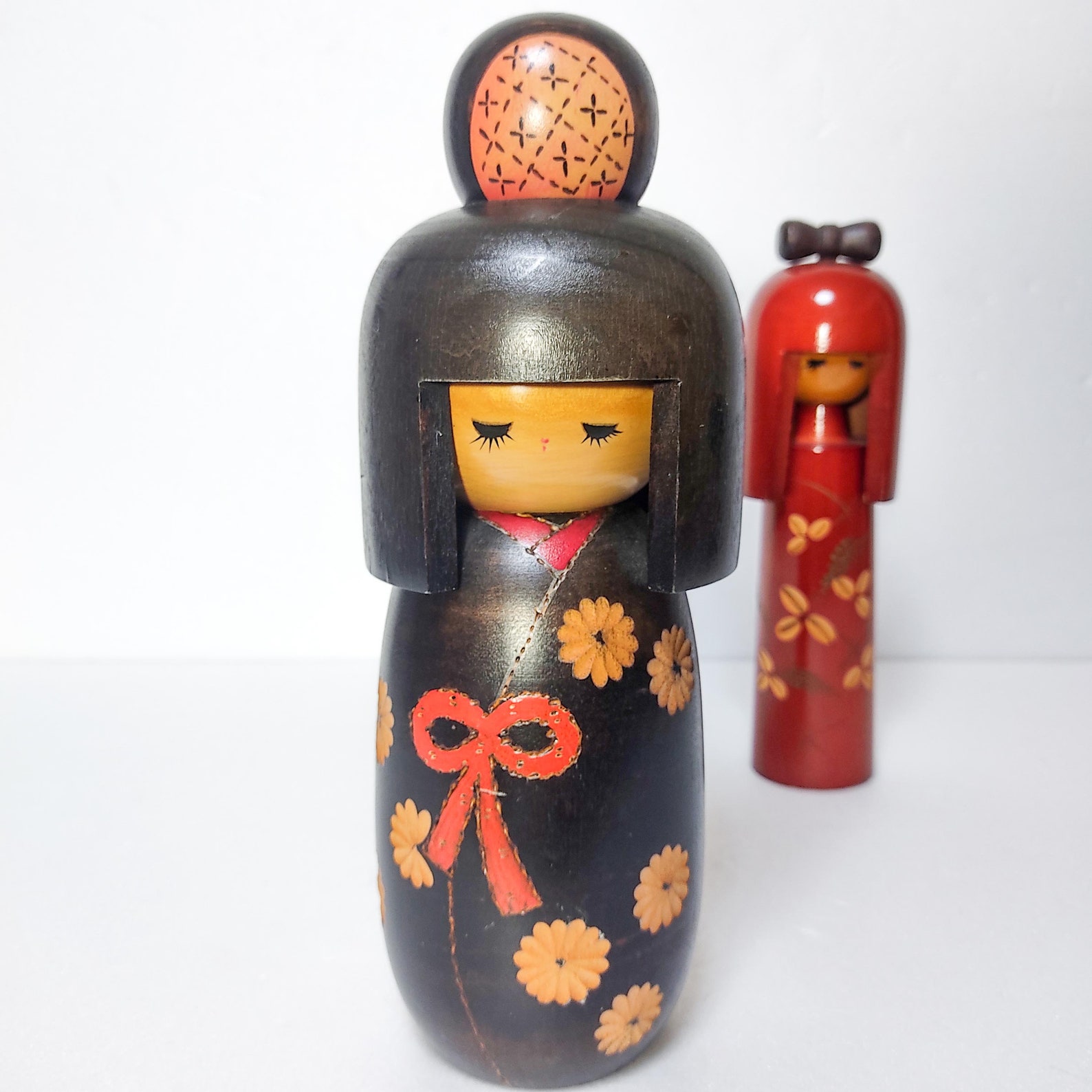 RARE Kokeshi Dolls Set by Hajime Okappa Sisters Etsy