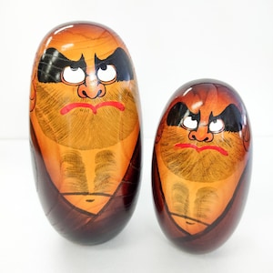 SELTENEs Daruma Kokeshi PuppenSet Japanese Modern Creative signiert von Meister Shido Shozan?