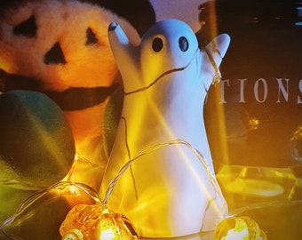Kintsugi Ghost figurine | Ring cone, jewellery keeper | Halloween decor | Spooky season ghosties | Jesmonite hand-made ghoul ornament