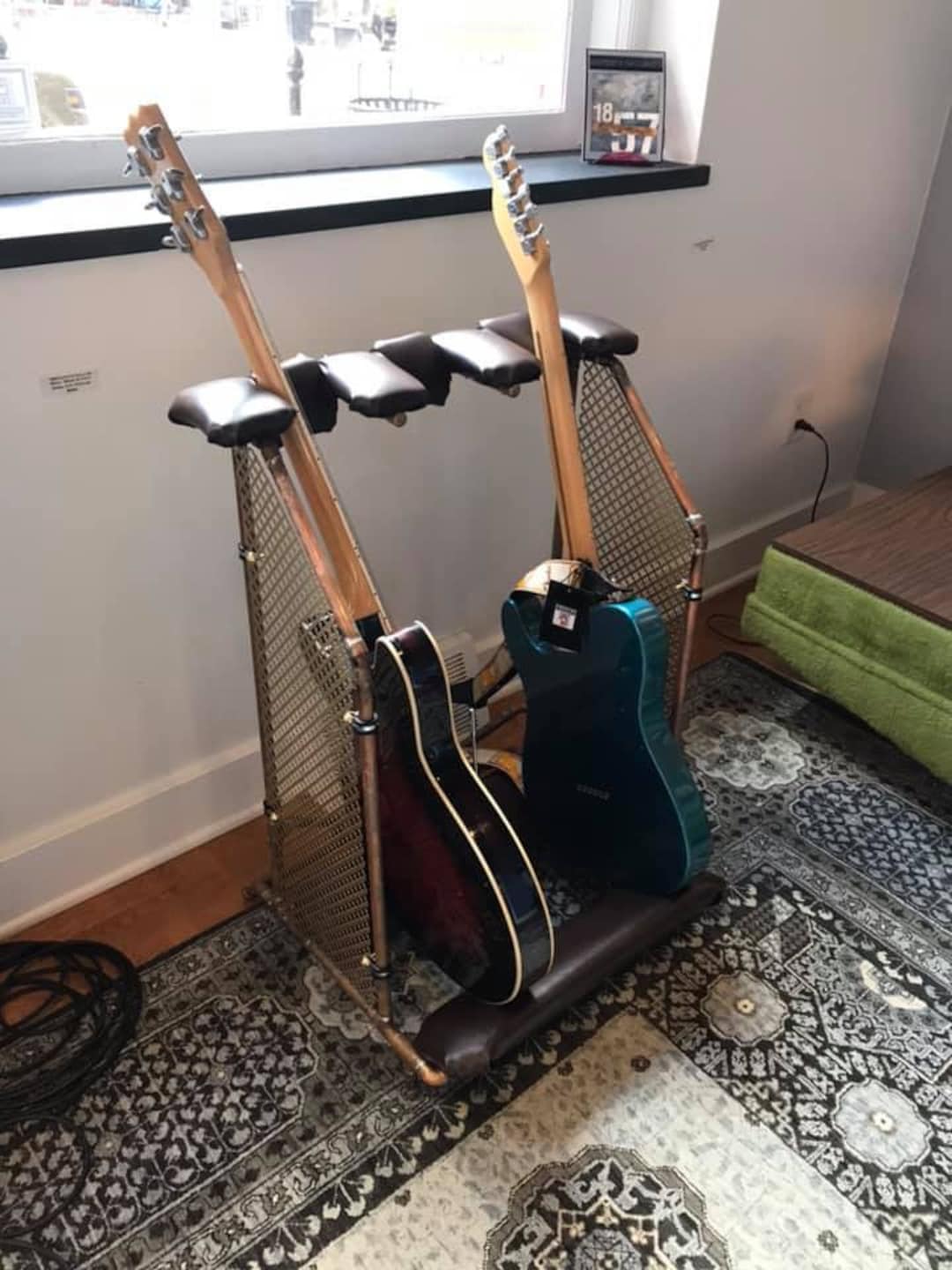 Steel City Vintage MK B Standard 3 Space Guitar Boat Rack Faux Ostrich