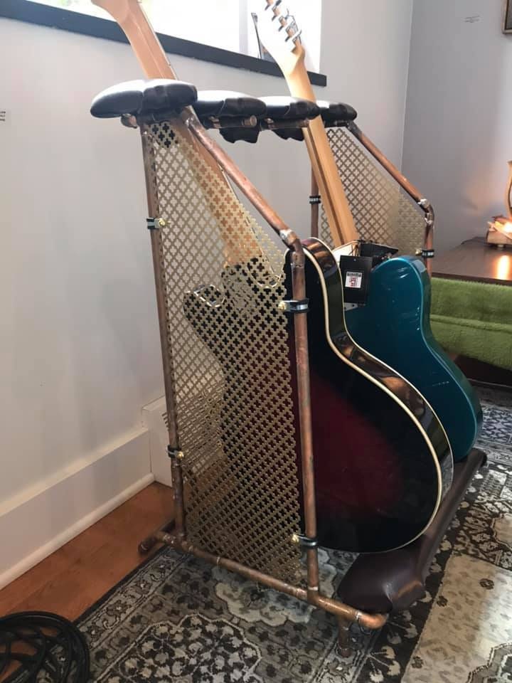 Steel City Vintage MK B Standard 3 Space Guitar Boat Rack Faux Ostrich