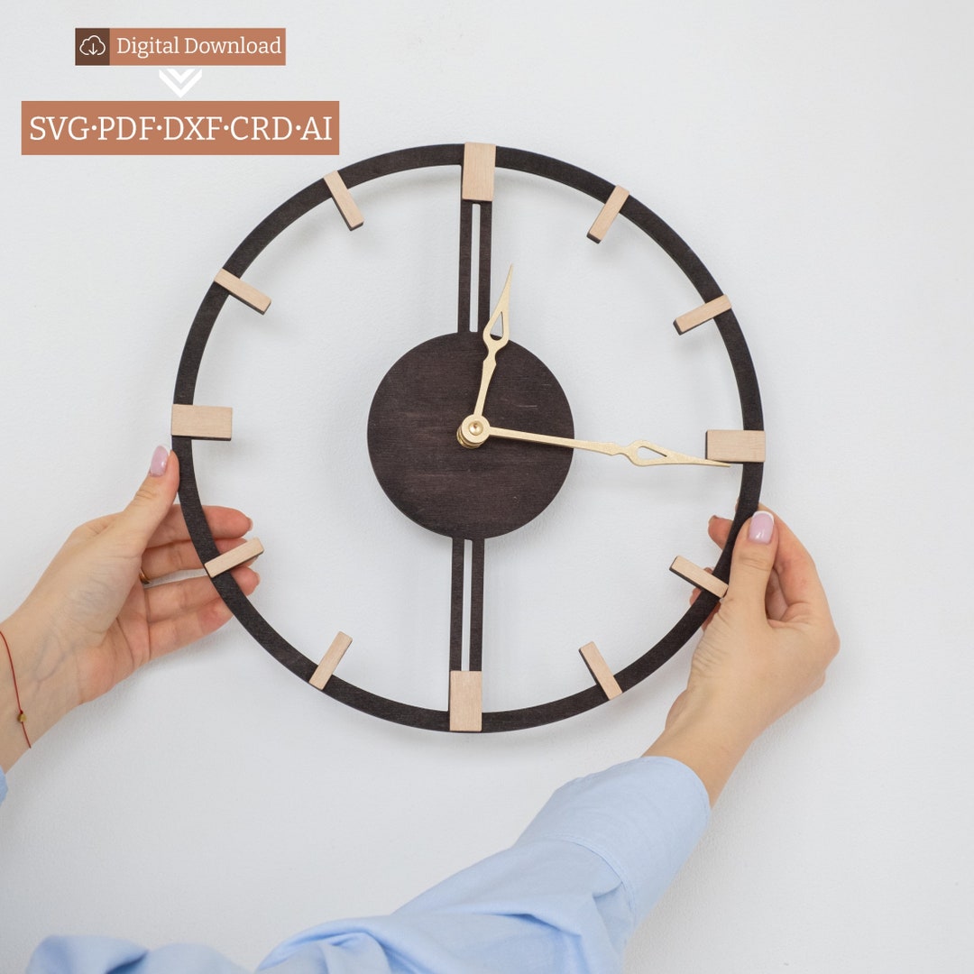 Wooden Wall Clock Pattern, Wooden Wall Clock Pdf, Wooden Wall Clock Svg ...