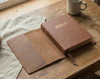 Handmade leather Bible cover, Personalized leather Bible cover, Leather Bible cover for men, Leather Bible sleeve, Leather Bible book cover