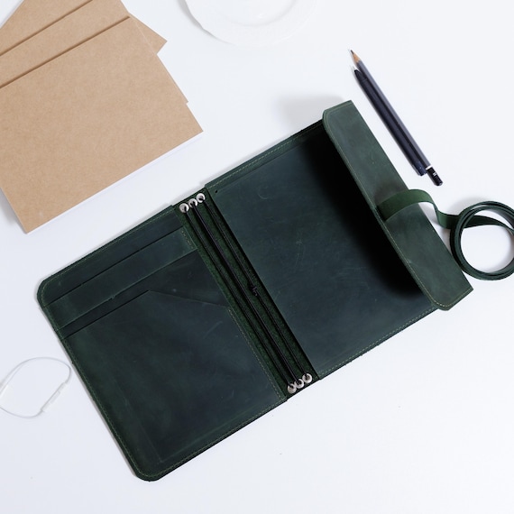Engraved leather journal cover, Leather bound journal, Refillable leather notebook, Leather writing journal, Handmade no