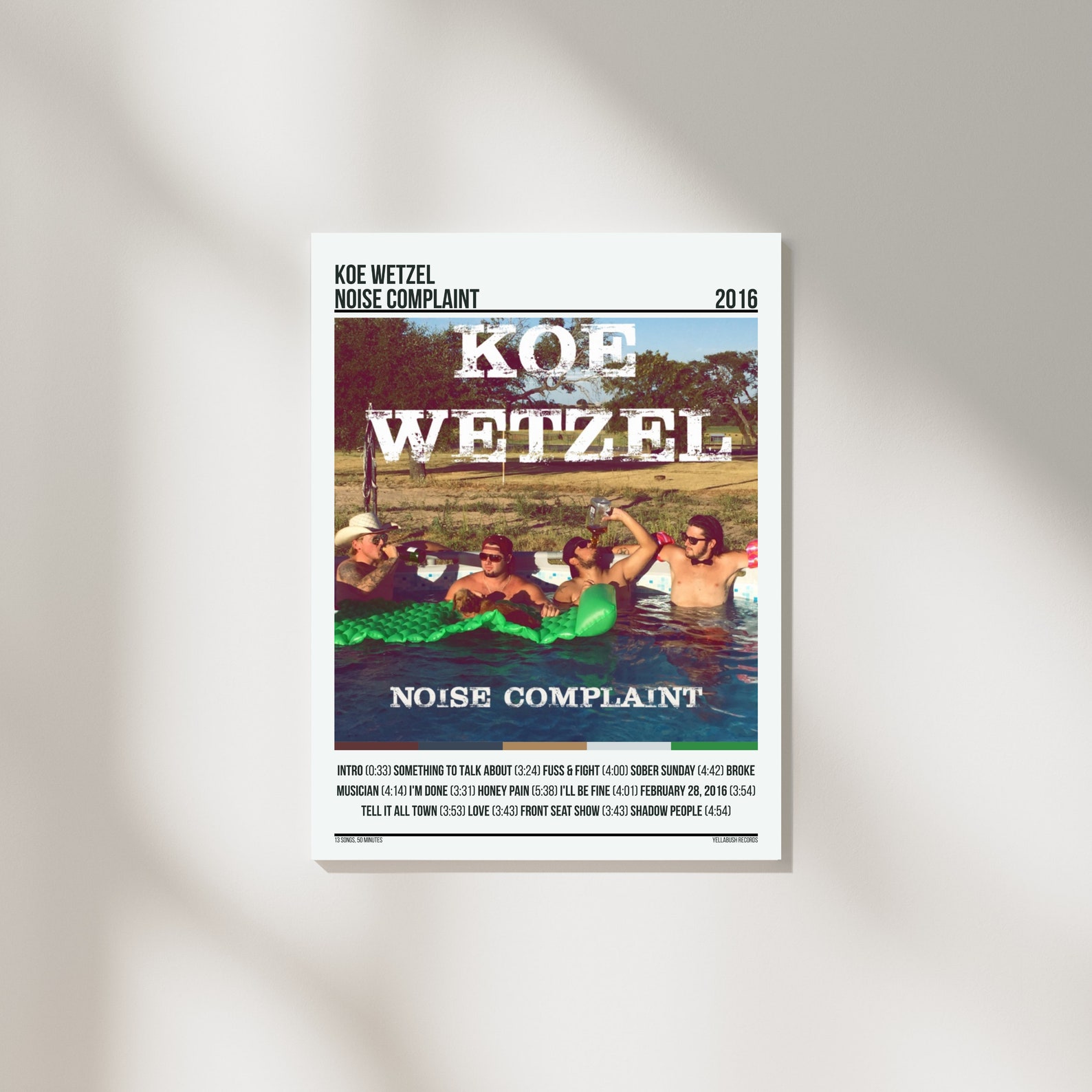 Noise Complaint Koe Wetzel Album Art Poster Digital Download Etsy