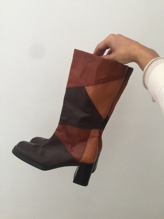 70s Brown Leather Boots