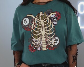 Western Skeleton Shirt, Western Comfort Colors Tee, yallternative shirts, moto babe top, emo western fashion, western edgy shirt