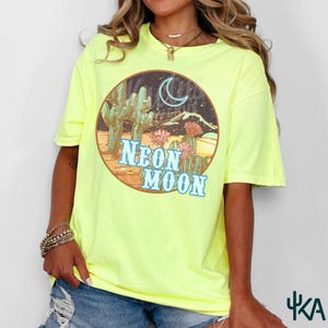 Neon Moon Shirt, 90s Country Shirt,Western Graphics Tee, Cowgirl Tee, Country Concert Shirt, Western Shirts for her, summer concert shirt