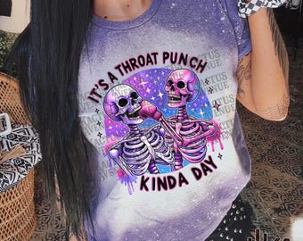 Throat Punch Bleached Tshirt, custom funny shirt, acid wash shirt, funny shirt, sarcasm tee for wife, boxing humor tee, not a people person