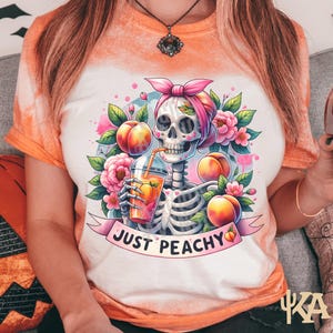 Just Peachy Bleached Shirt, custom funny shirt, gift for her, distressed shirt, women bleached shirt, funny tshirt, snarky wife goth shirt