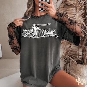 Cattle Roper Shirt, boho western music shirt, Country Concert shirt, comfort colors, rodeo shirt, american western shirt, Country Girl Shirt