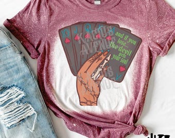 Bleached Graphic Tee: Skeleton Cowgirl, Western Yallternative Grunge