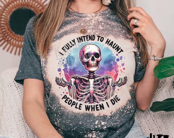 Haunt People Bleached Shirt: Snarky Goth Humor Tee