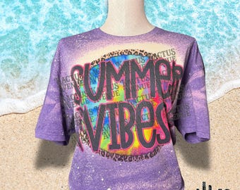 Camiseta desteñida con estampado veraniego, lavado ácido, avenida Kactus, camiseta soleada, camiseta desteñida de mamá, vida en el lago, sol de verano