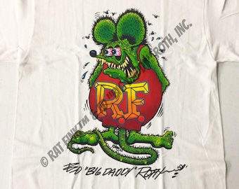 Official Rat Fink Signature T-shirt Front Design Ed Big Official Rat Fink Signature T-shirt Front Design Ed Big