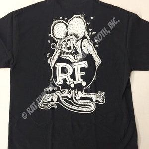 Official Rat Fink Signature B&W T-Shirt #18 Ed Big Daddy Roth Men&#39;s Black Tee Size S-5XL