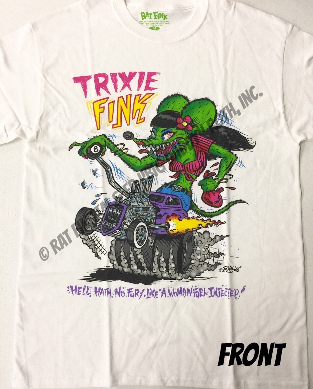 Official Rat Fink Trixie Fink T-shirt Ed Big Daddy Roth White Tee