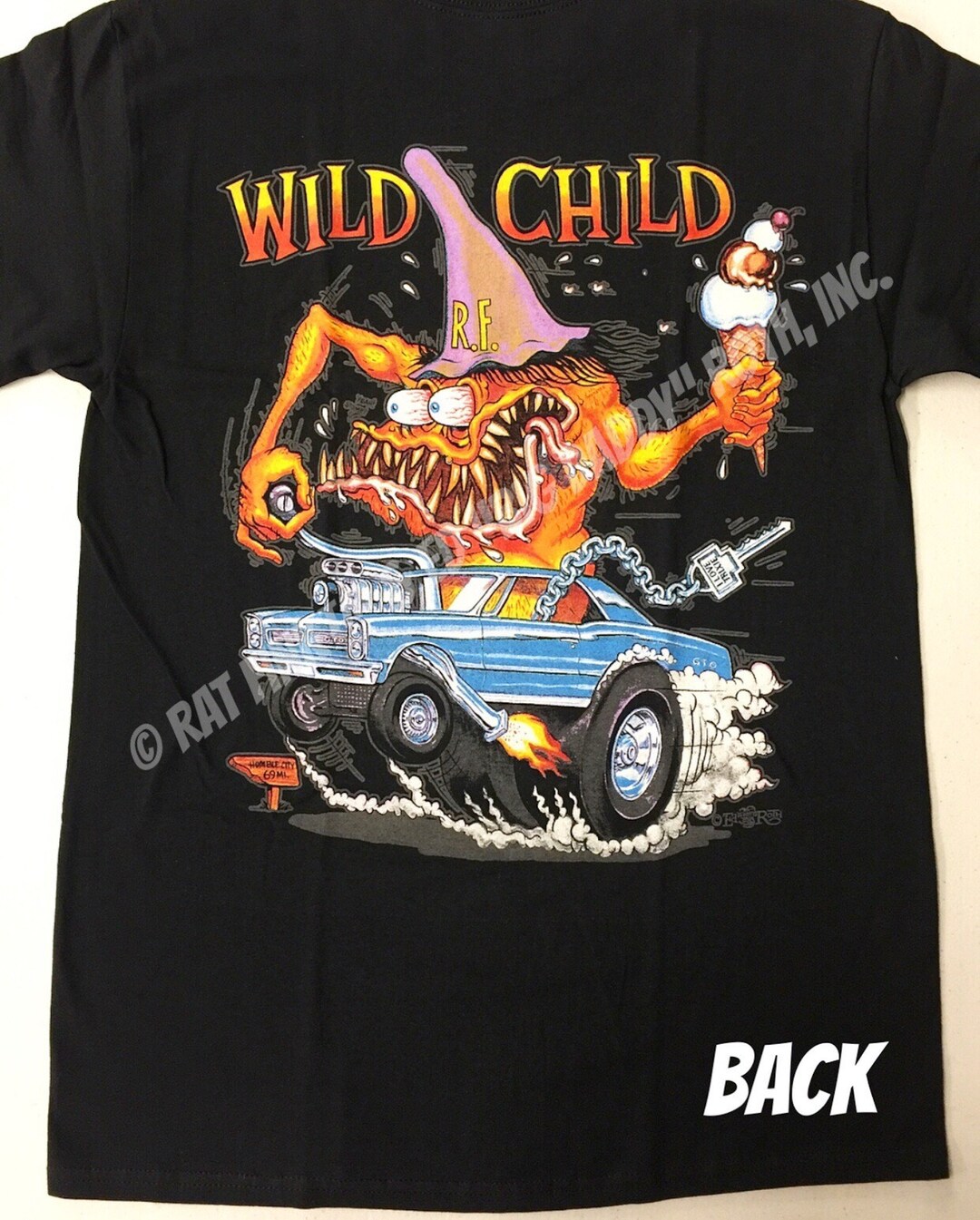 Official Rat Fink Wild Child T-shirt Ed Big Daddy Roth Men's