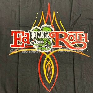 Official Rat Fink Ed Big Daddy Roth Logo Pinstriping Short Sleeve Work Shirt Men&#39;s Black Shirt Size S-5XL