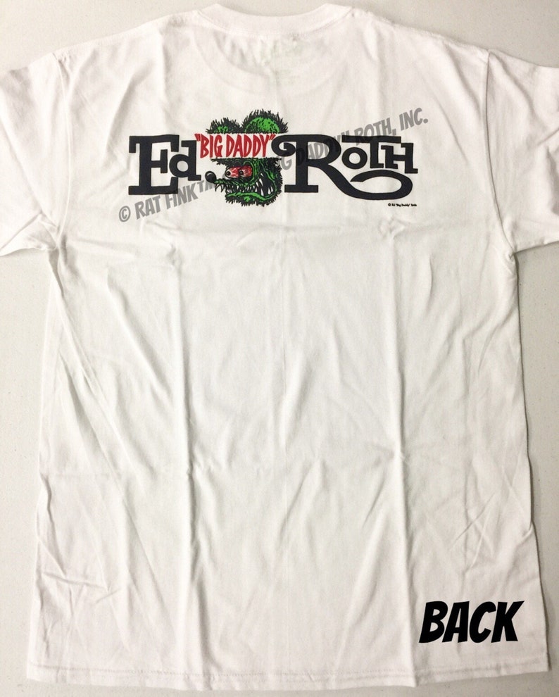 Official Rat Fink T-shirt Ed Big Daddy Roth Logo Men's White Tee Size S ...