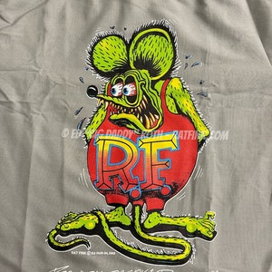 Official Rat Fink Signature Short Sleeve Work Shirt Men&#39;s Gray Dickie&#39;s Shirt Size S-5XL