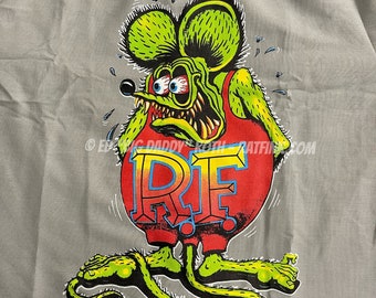 【黒兎 様USA製】RAT FINK ビッグ 刺繍 派手 ワークシャツ M 黒 黒兎 様USA製】RAT FINK ビッグ 刺繍 派手 ワークシャツ M 黒