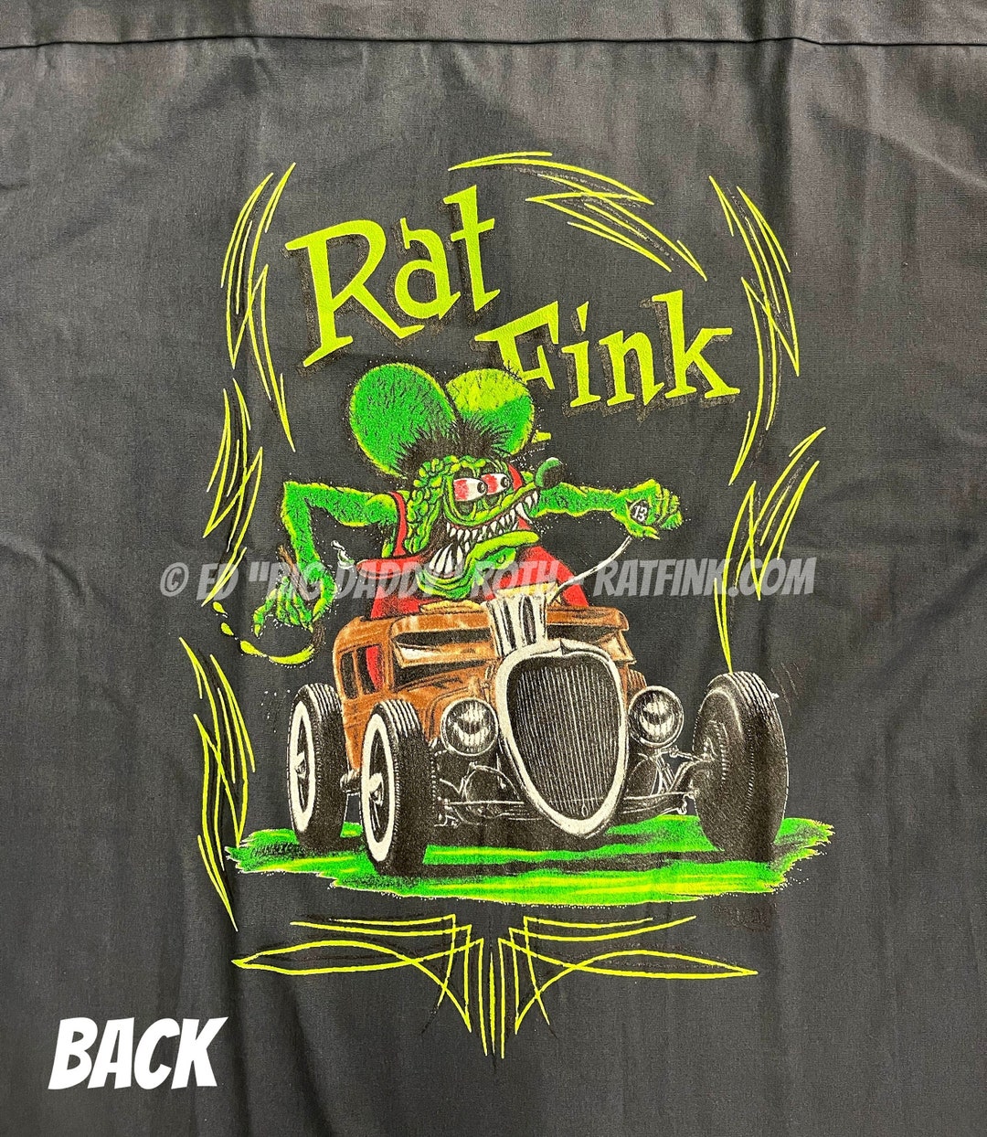 Official Rat Fink 2015 Hot Rod Embroidered Short Sleeve Work Shirt