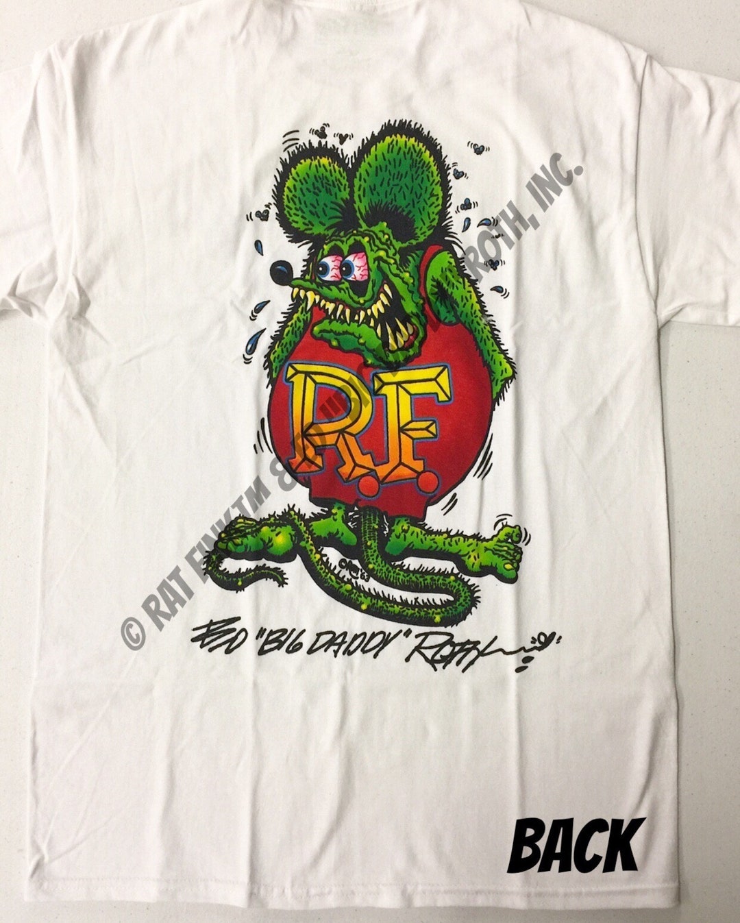PORKCHOP×Rat Fink TEE Official Rat Fink Signature T-shirt Back Design Ed Big Daddy Roth