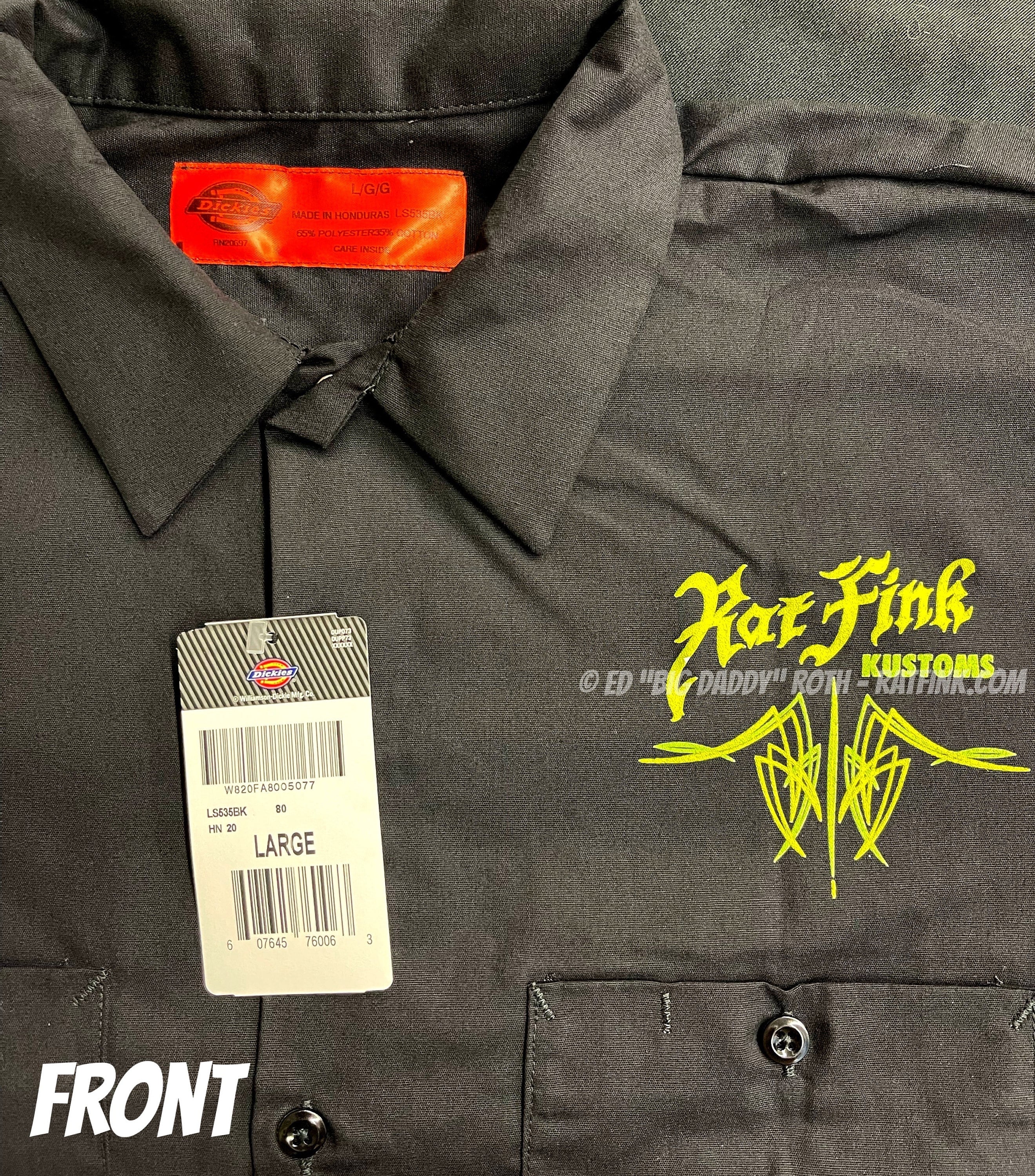 Official Rat Fink Heavy Chevy Short Sleeve Work Shirt Men's Official Rat Fink Heavy Chevy Short Sleeve Work Shirt Men's
