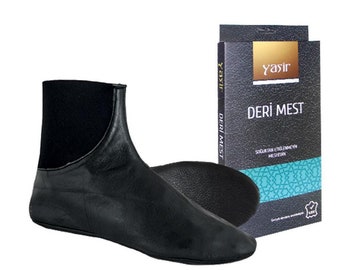 1 pair off Unisex 100% Leather Socks Muslim Prayer Islamic Mosque Slipper