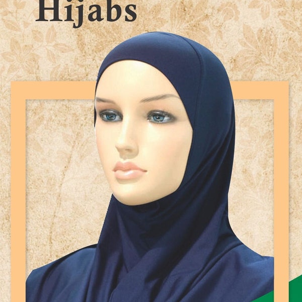 Pull on Instant Cotton (spandex) Amira hijab plain, different sizes/colors