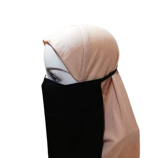 Kwaliteitsstoffen elastische halve Niqab sluier Burka zacht en comfortabel