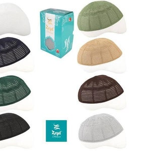 Islamic Skull Cap Men's Muslim Prayer Hat (Kufi) &ndash; Lightweight Skull Cap For Ramadan &amp; Daily Wear Praying Cap