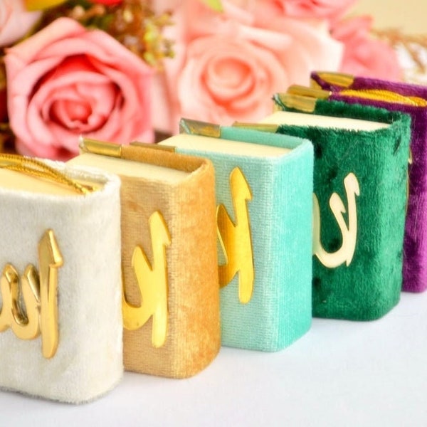 2 x Mini Koran Koran Auto Hangend Leer of Fluweel Gemaakt in Turkije Cadeau Moslim, nieuwe kleuren