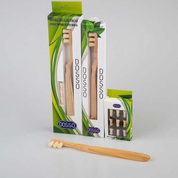 Tête de miswak / Brosse à dents à base de plantes naturelles avec miswak fabriquée en Turquie avec têtes de rechange