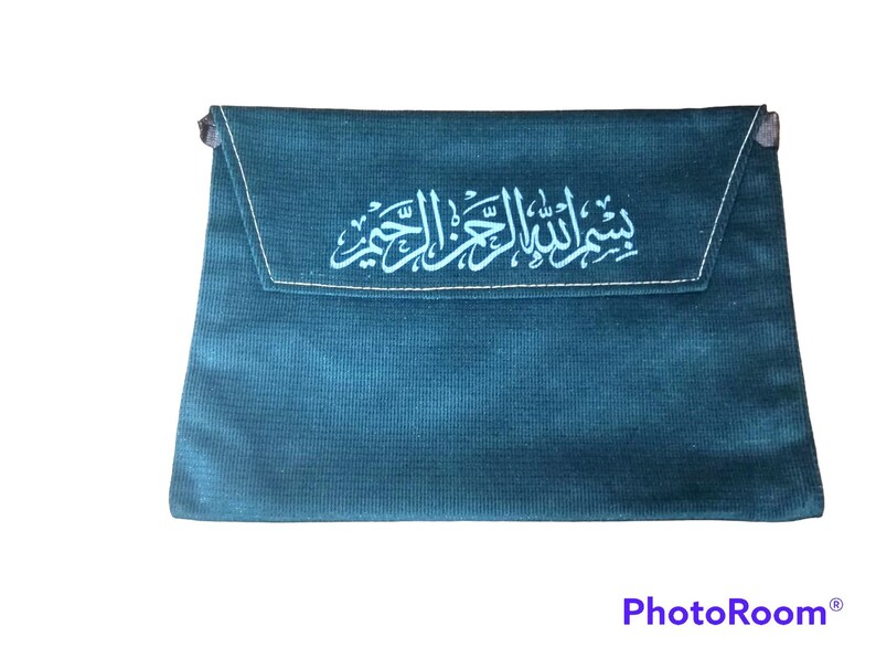 Turkish Chamois Madrasa Quran Bag Islamic with long handle image 3