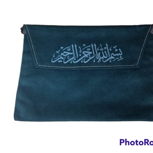 Turkish Chamois Madrasa Quran Bag Islamic with long handle image 2