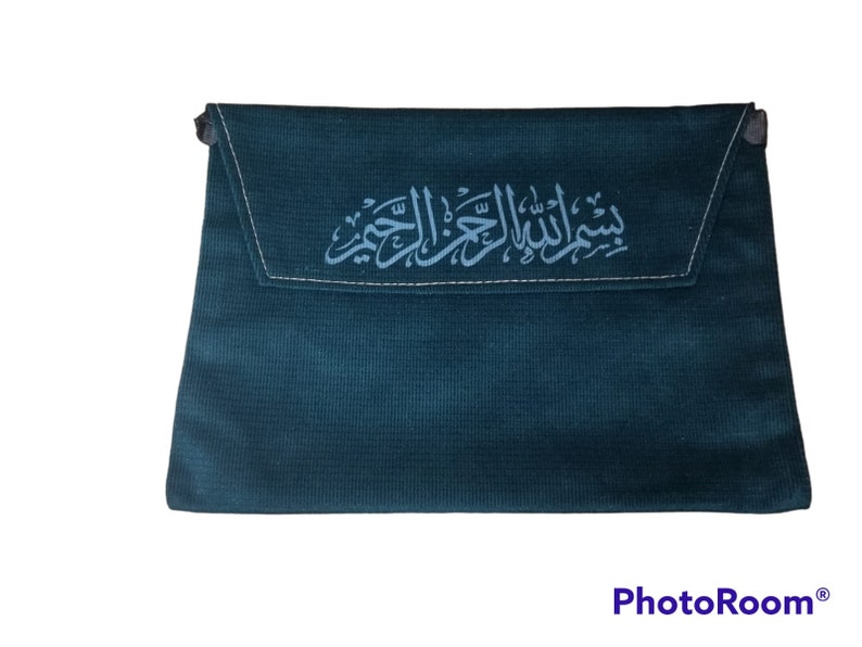 Turkish Chamois Madrasa Quran Bag Islamic with long handle image 2